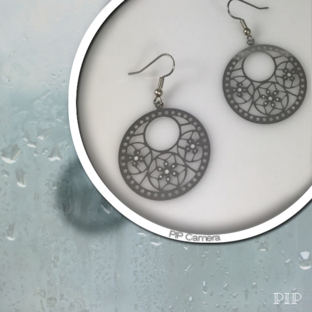 Silver Laser Lace Earrings